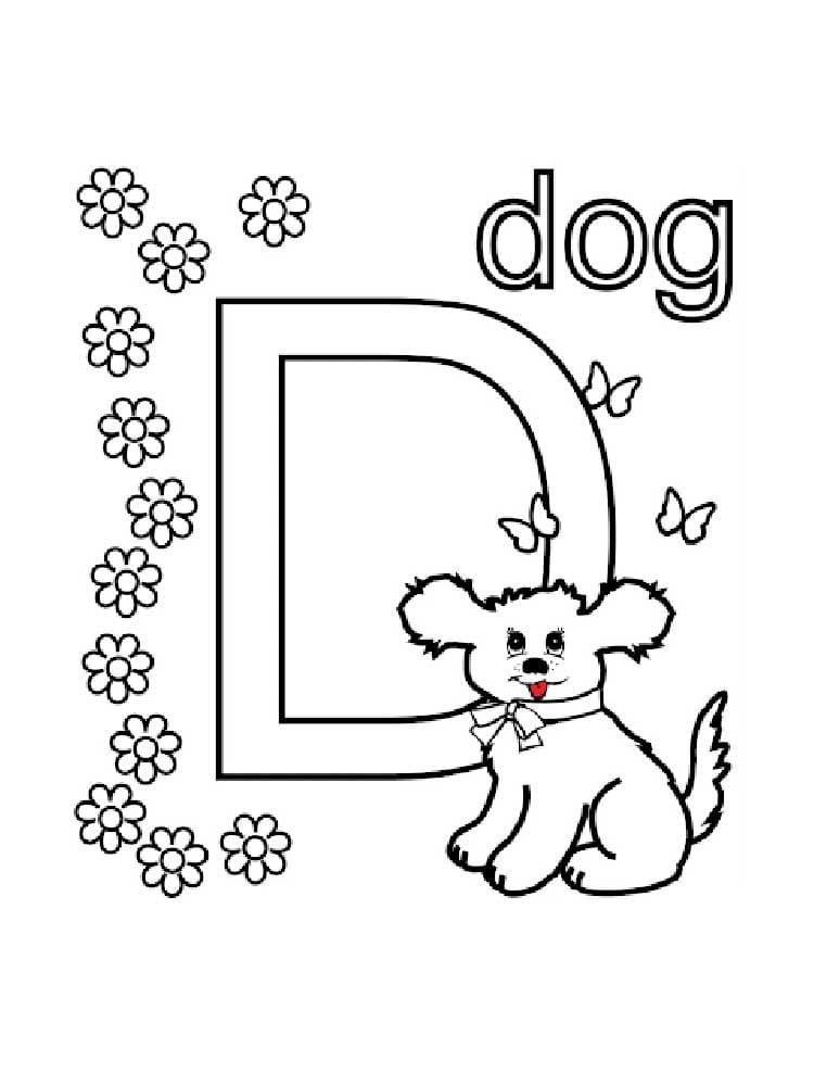Letter D is For Dog coloring page - Download, Print or Color Online for ...