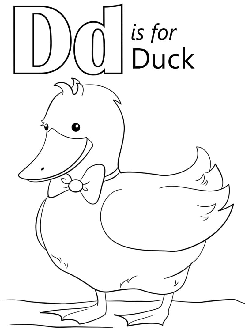 Letter D is For Duck coloring page - Download, Print or Color Online ...