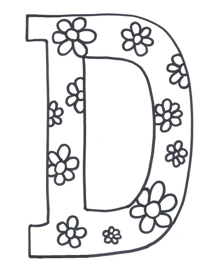 Letter D with Flowers