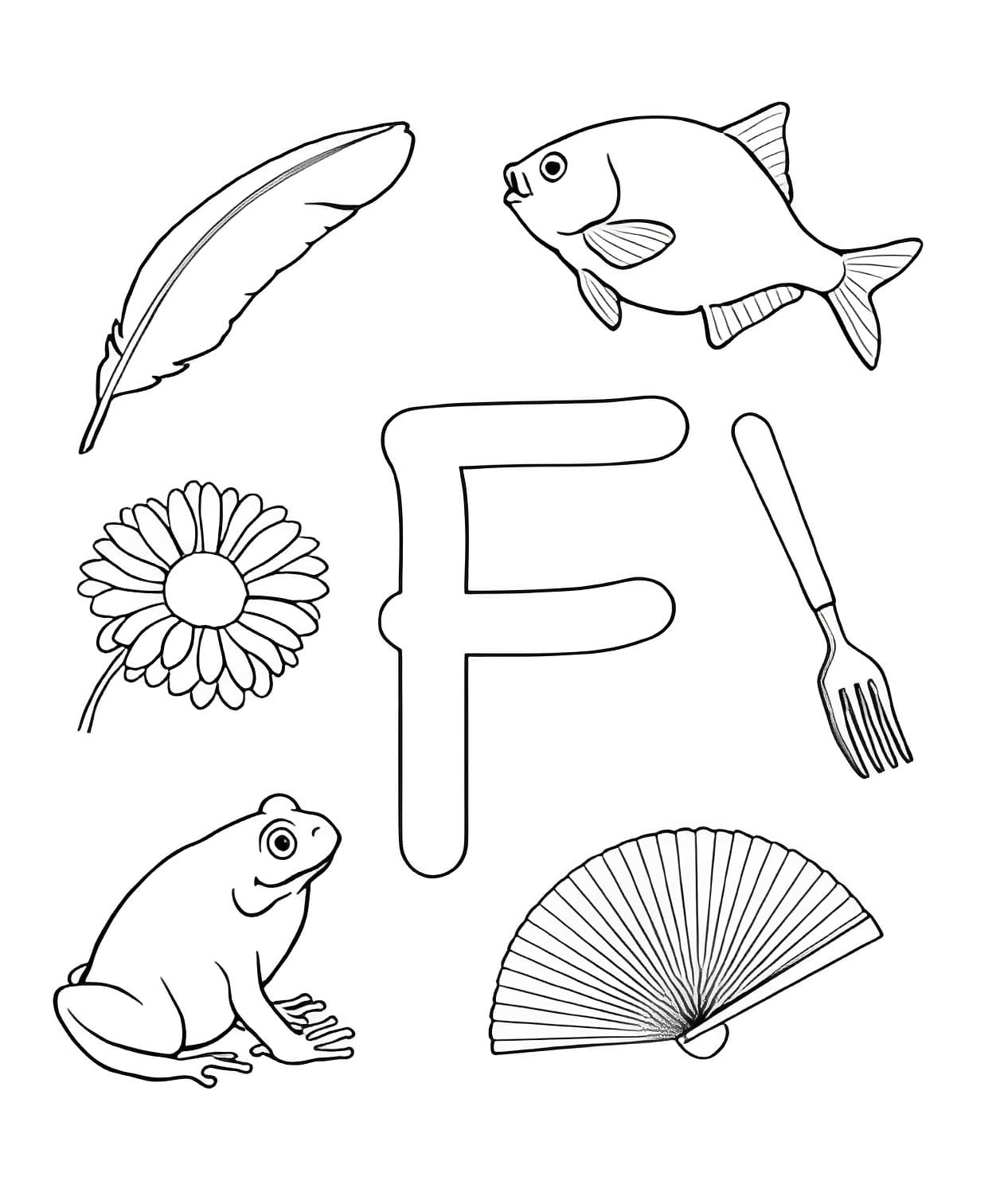 Letter F Printable coloring page - Download, Print or Color Online for Free