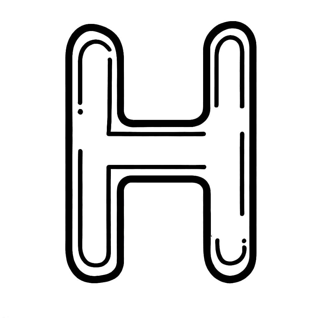 Letter H Alphabet coloring page - Download, Print or Color Online for Free