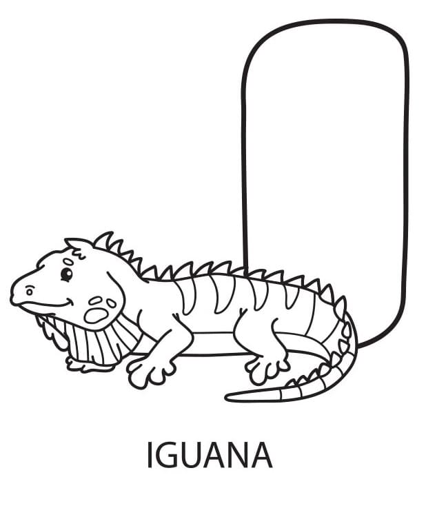 Letter I is For Iguana coloring page