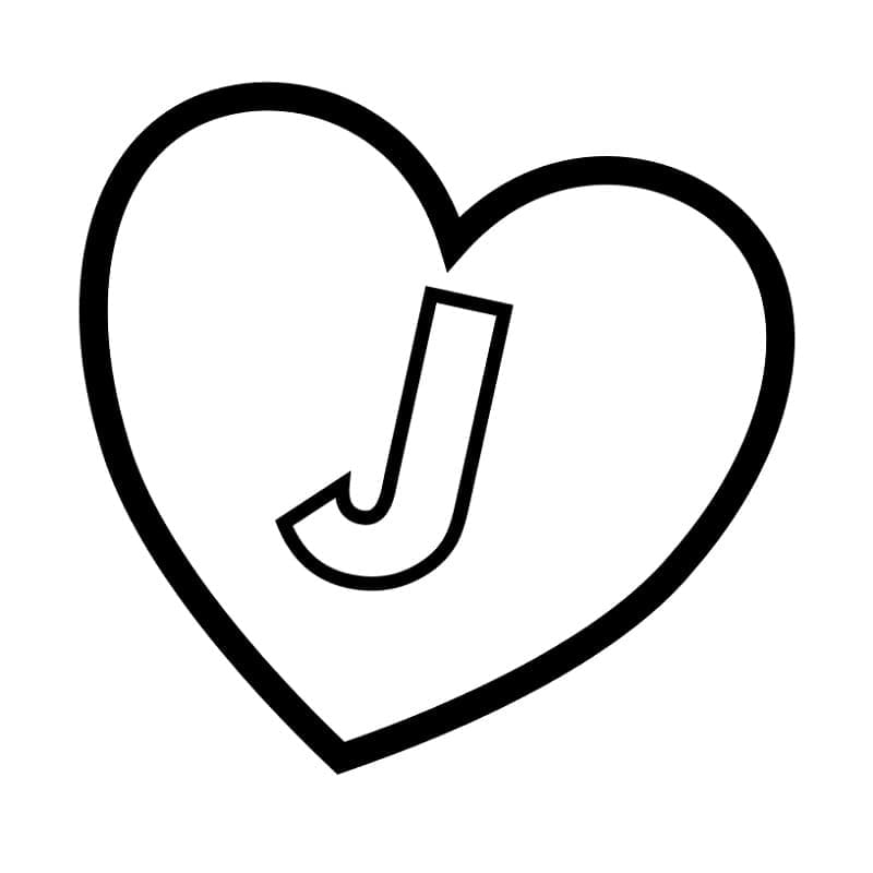 Letter J in Heart