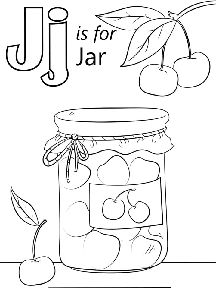 Letter J is For Jar coloring page