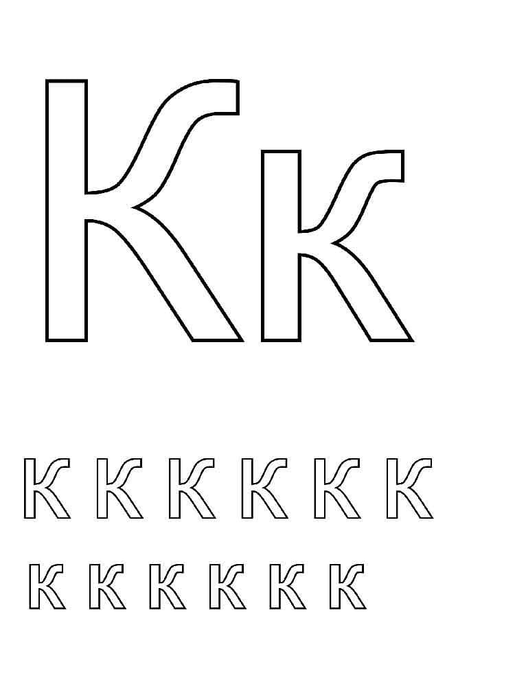 Letter K Alphabet coloring page