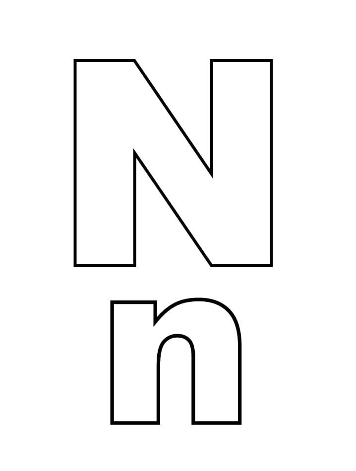 Letter N Alphabet coloring page Download Print or Color Online for Free