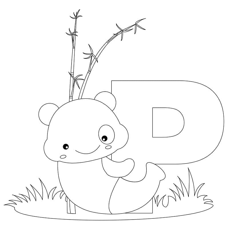 Letter P is For Panda coloring page