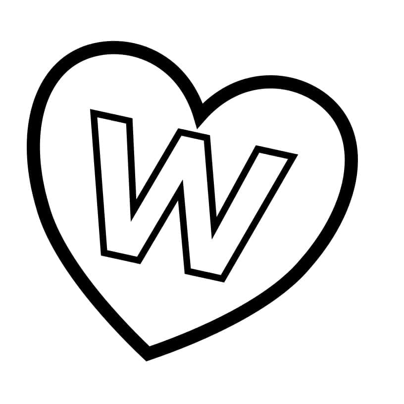 Letter W in Heart