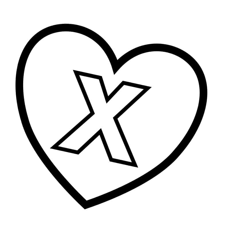 Letter X in Heart