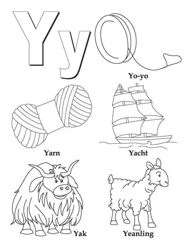 Letter Y For Kids coloring page