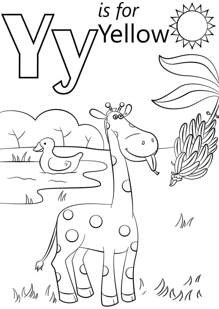 Letter Y is For Yellow coloring page