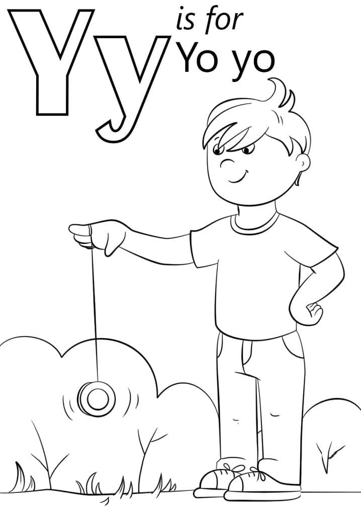 Letter Y is For Yo yo coloring page