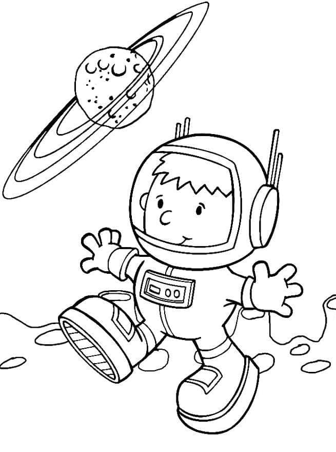 Little Boy Astronaut coloring page