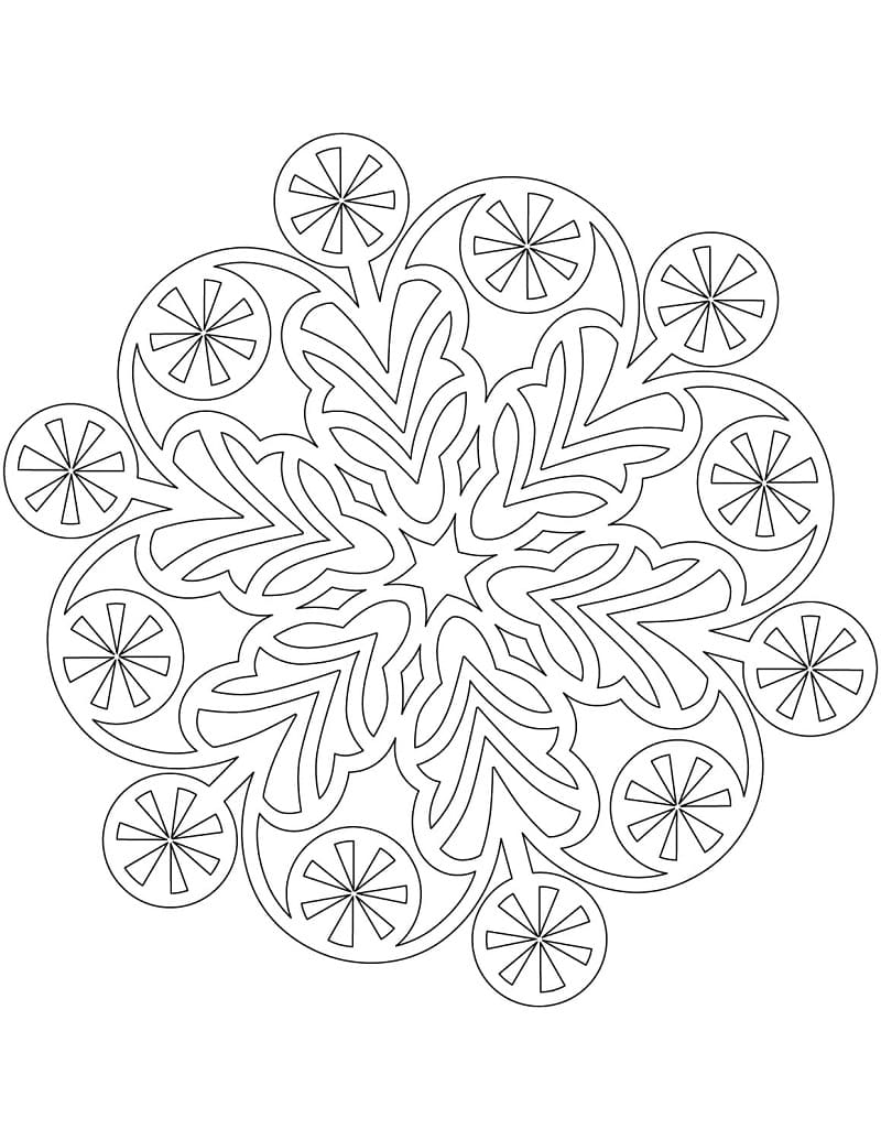 Lollipops Snowflake coloring page