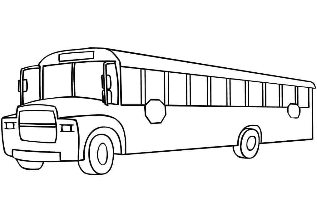 Long School Bus coloring page