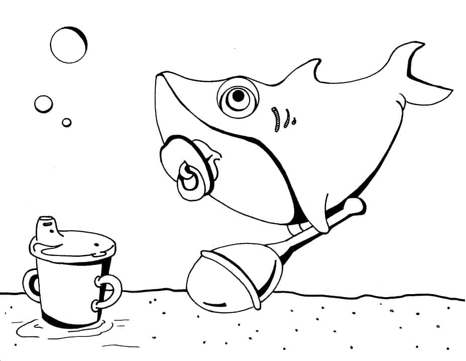 Lovely Baby Shark coloring page