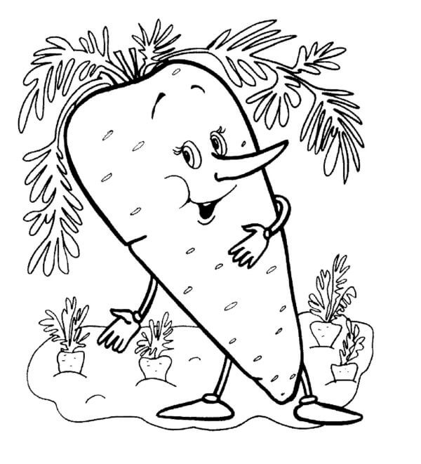 Lovely Carrot coloring page