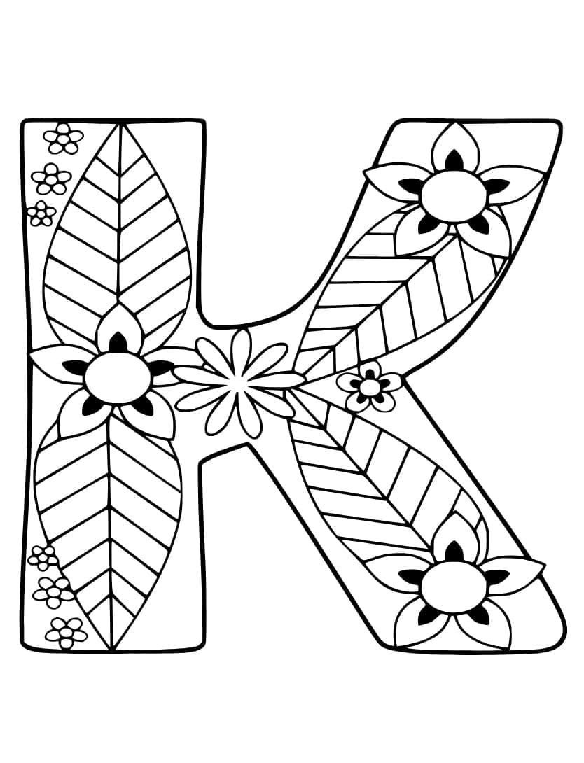 Lovely Letter K coloring page