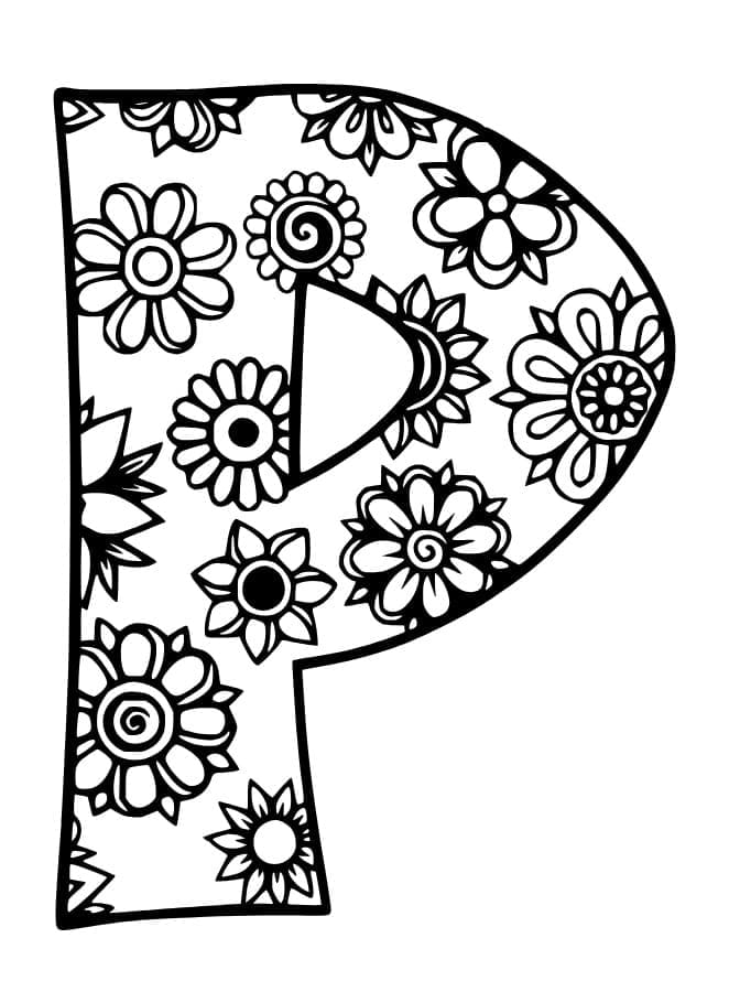 Lovely Letter P coloring page - Download, Print or Color Online for Free