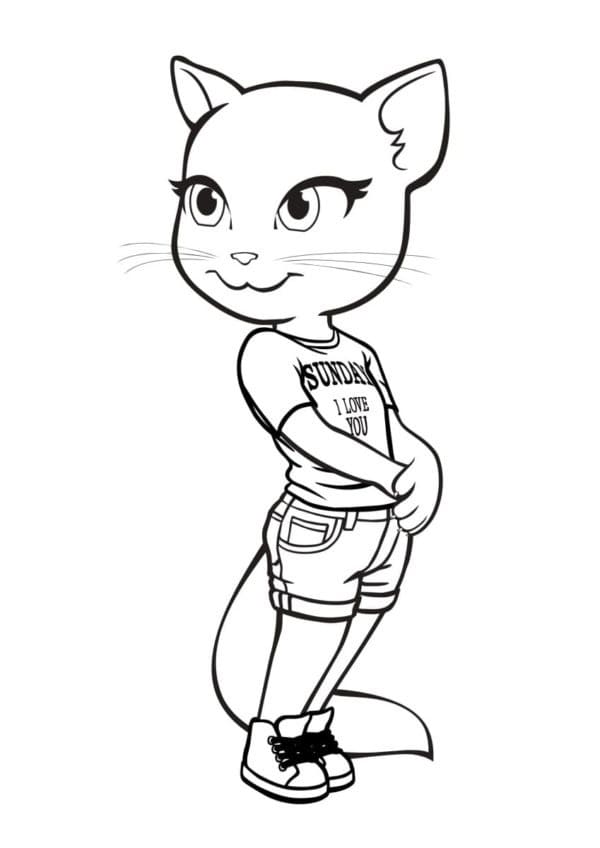 Lovely Talking Angela coloring page