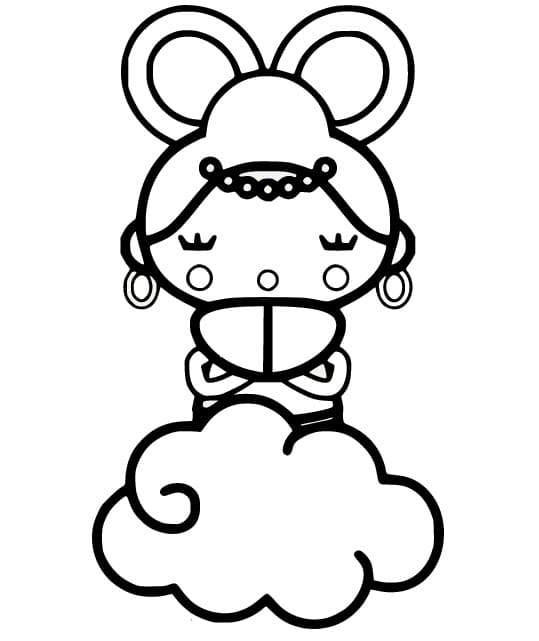 Maiden from Pucca coloring page