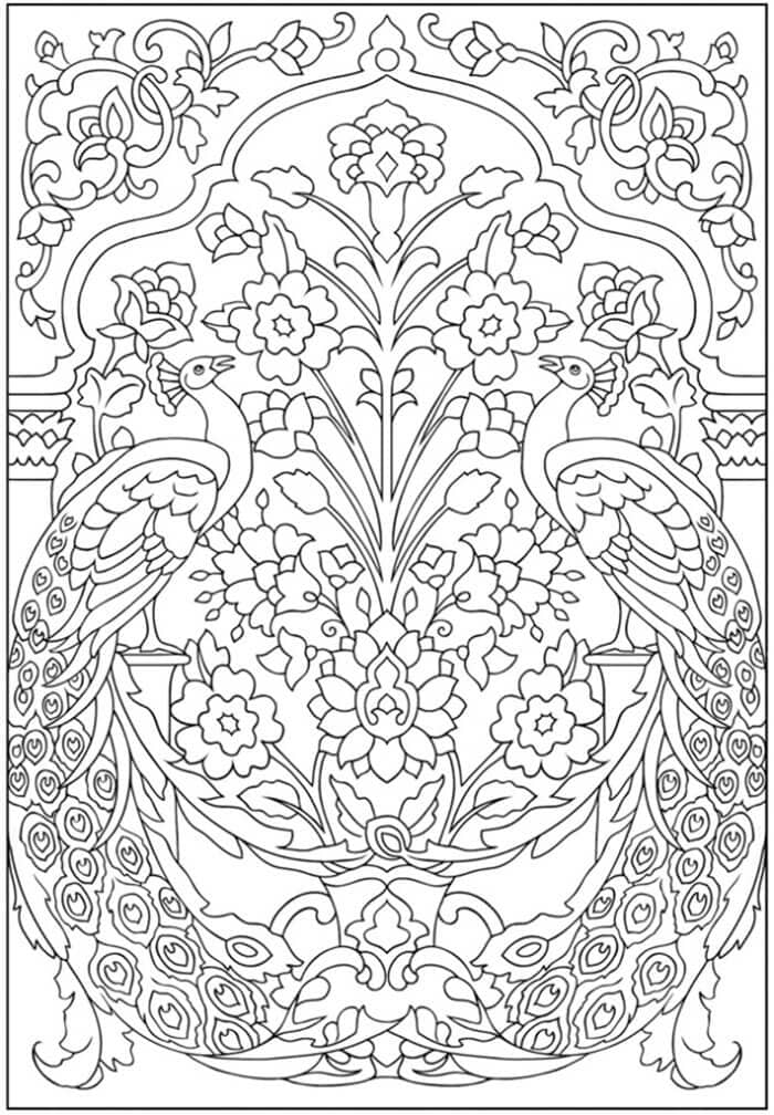 Mindfulness Birds coloring page