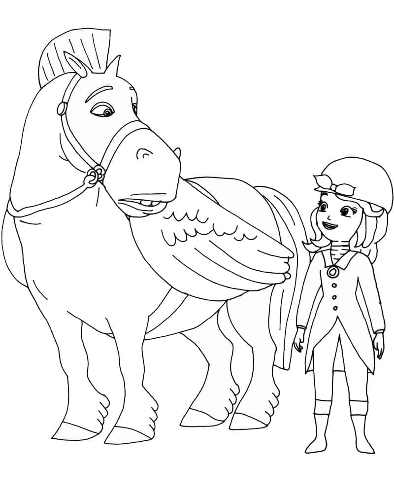 Minimus and Princess Sofia coloring page