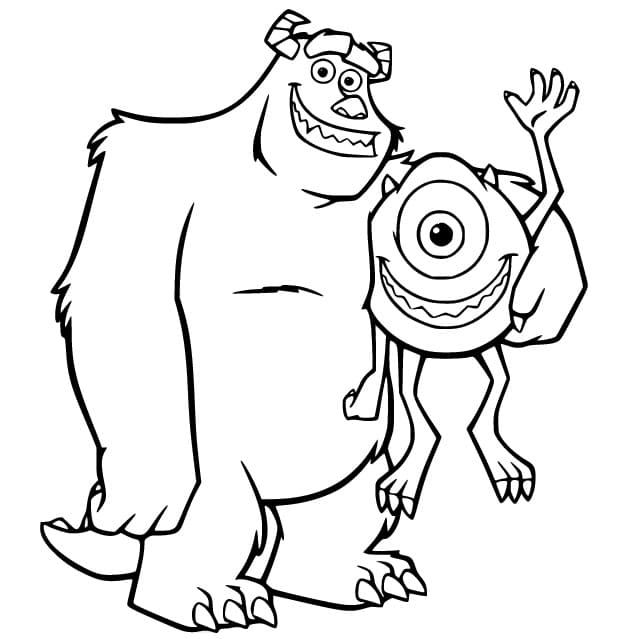 Monsters Inc Sullivan and Mike coloring page - Download, Print or Color ...
