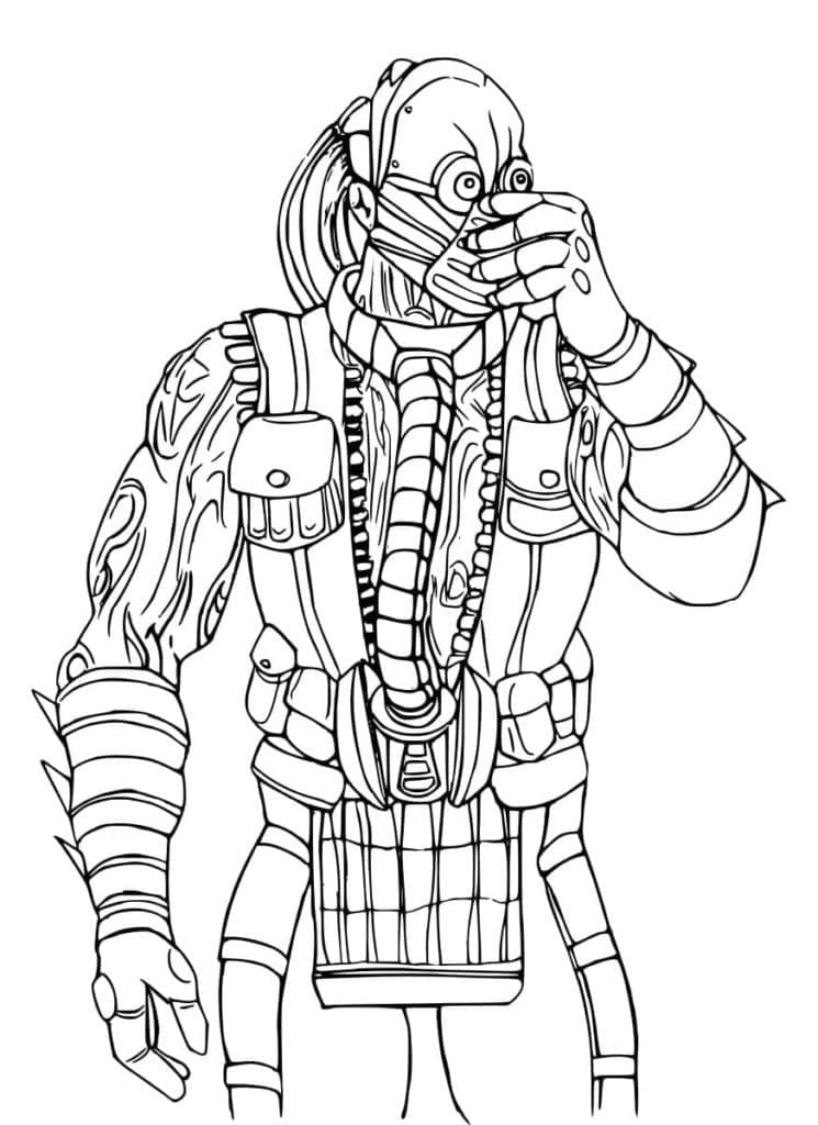 Mortal Kombat Cyrax coloring page