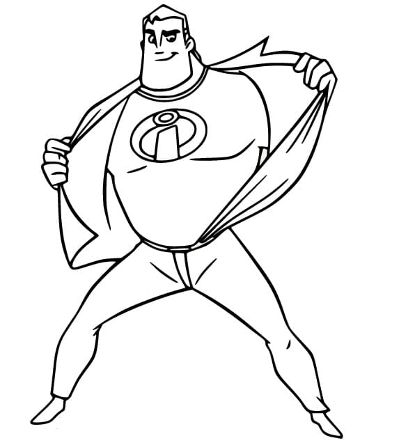 Mr. Incredible Action coloring page