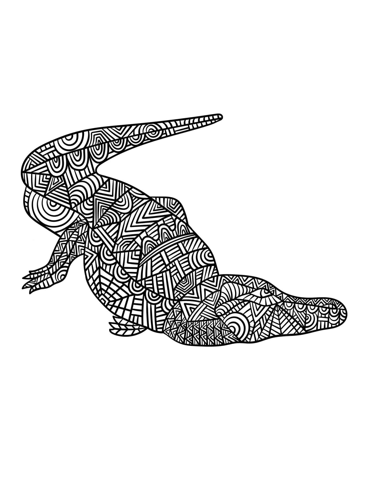 Mandala Crocodile Coloring Page coloring page