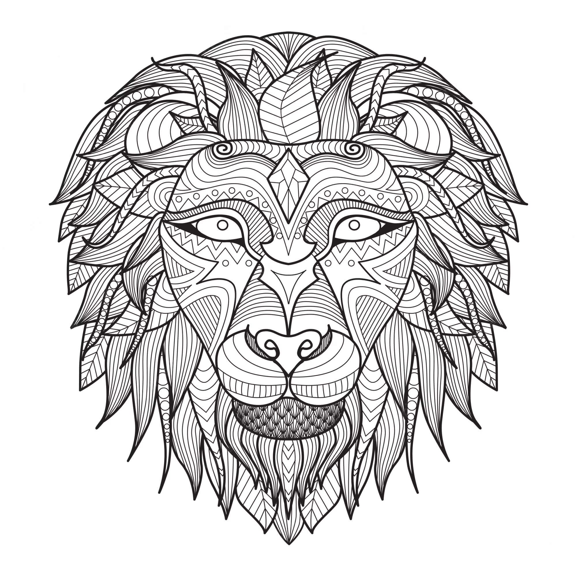 Nice Lion Mandala coloring page