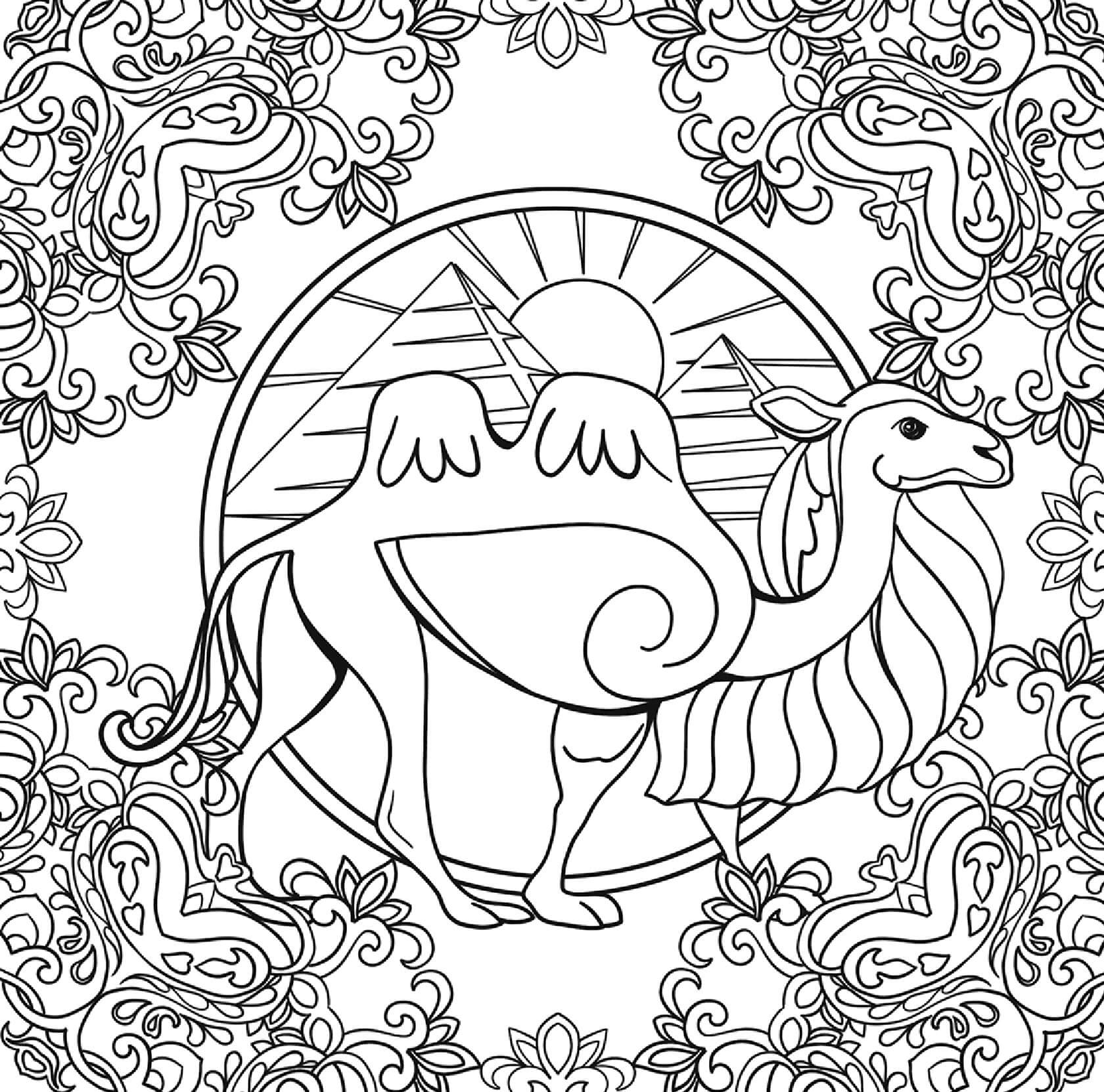 Normal Camel Mandala coloring page - Download, Print or Color Online