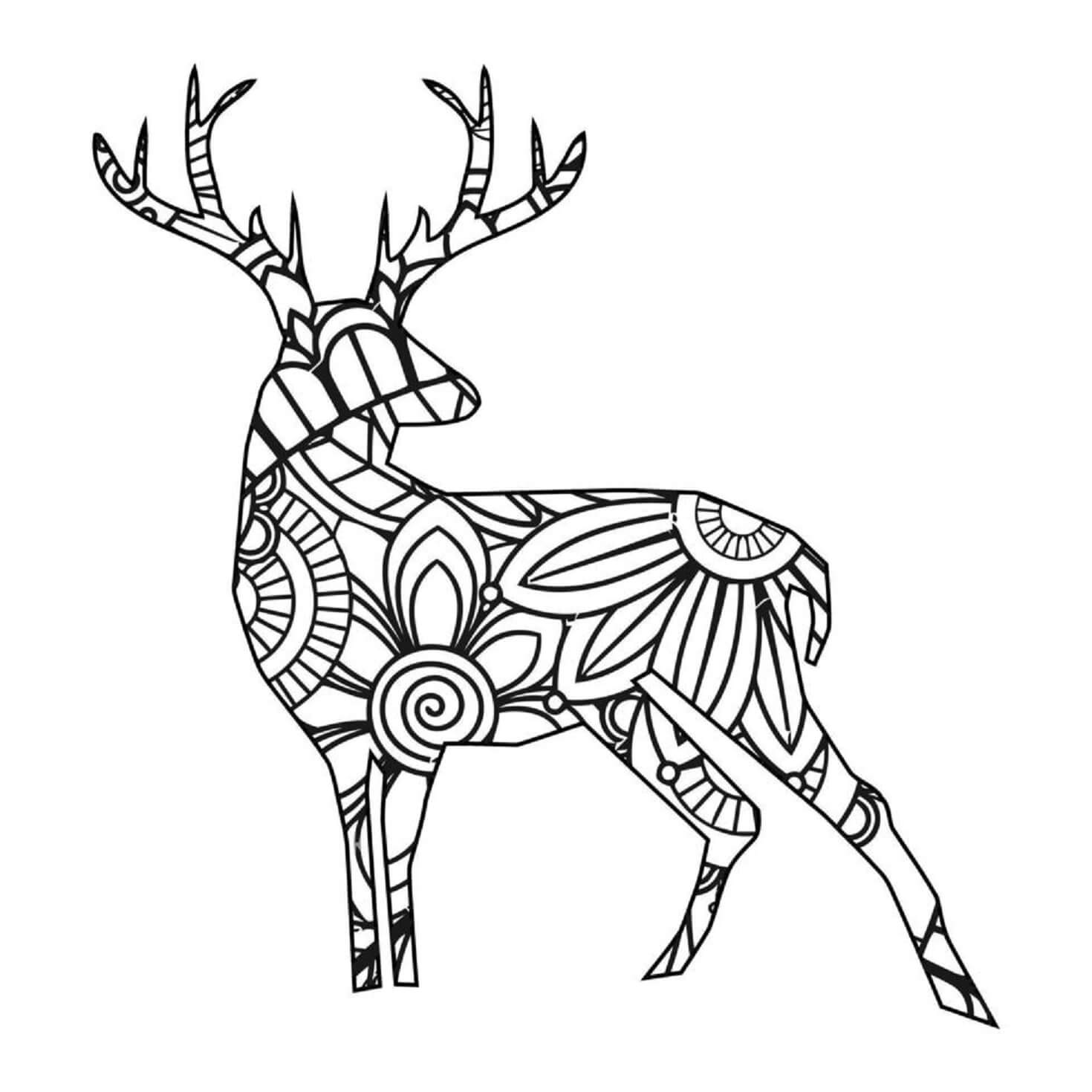 Normal Deer Mandala coloring page