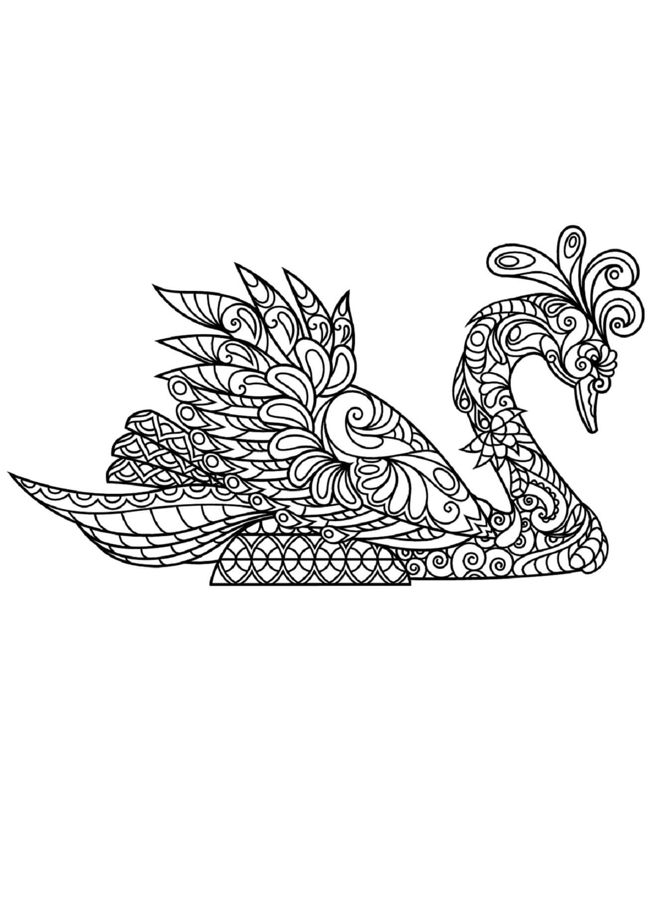 Normal Swan Mandala coloring page