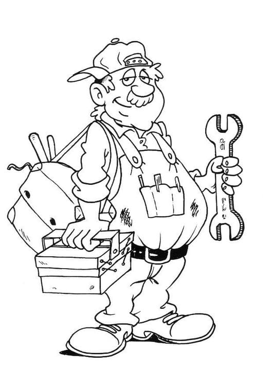 Old Plumber coloring page