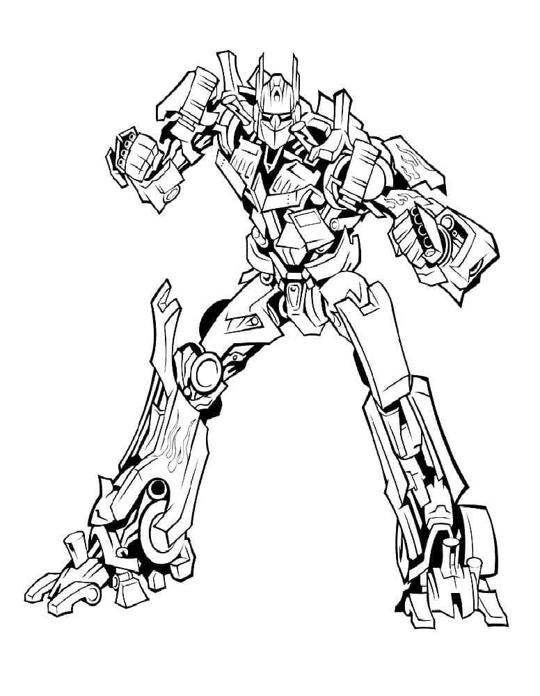 Optimus Prime Fight coloring page