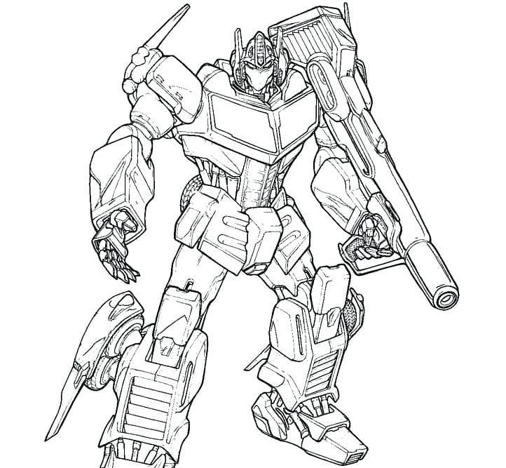 Optimus with Canon coloring page