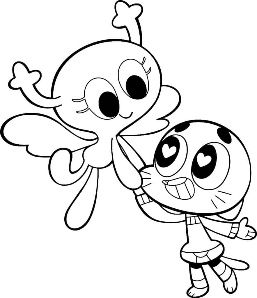 Penny and Gumball coloring page