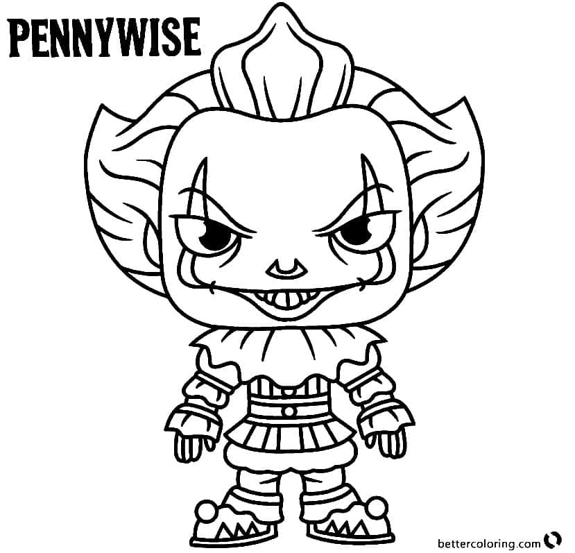 Pennywise For Kids coloring page