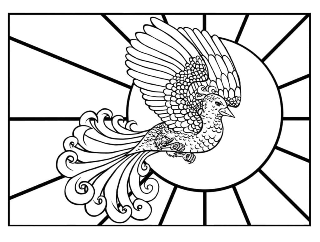 Phoenix Design coloring page