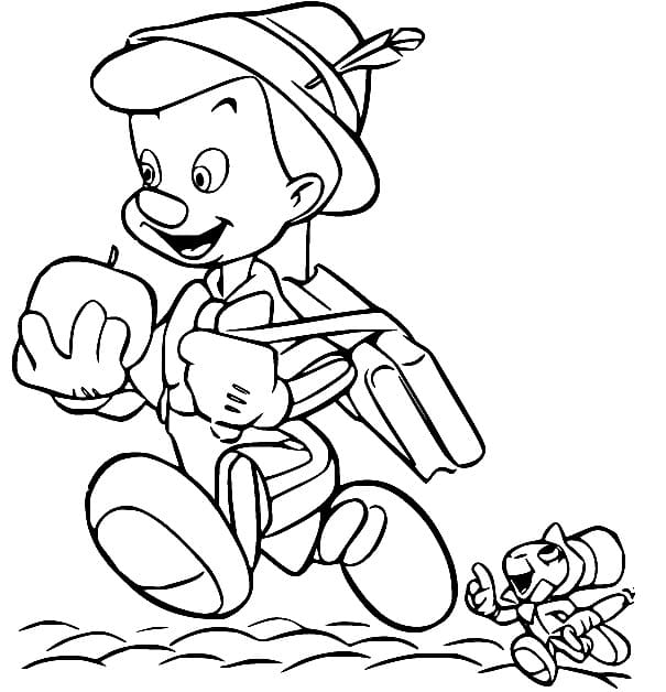 Pinocchio and Jiminy Cricket coloring page - Download, Print or Color ...