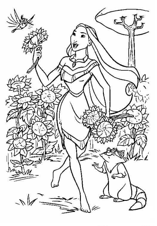 Pocahontas and Friends coloring page