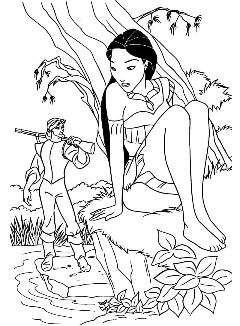 pocahontas and john smith coloring pages