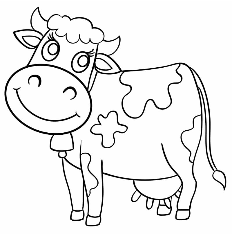 Pretty Cow coloring page