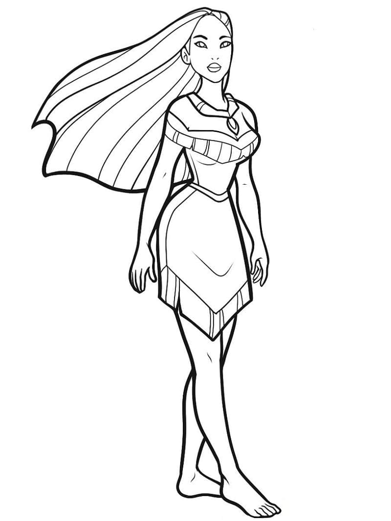 Pretty Pocahontas coloring page - Download, Print or Color Online for Free