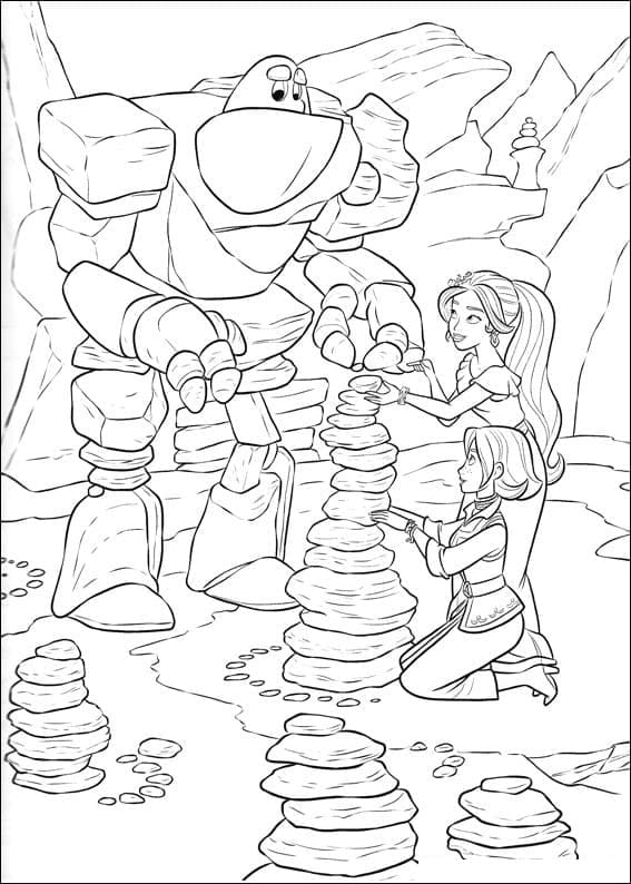 Princess Elena and Charoca coloring page