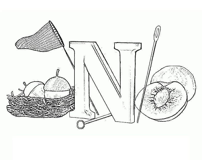 Letter N coloring pages - ColoringLib
