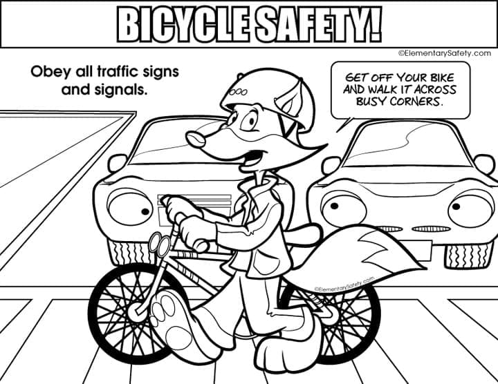 Printable Bicycle Safety coloring page