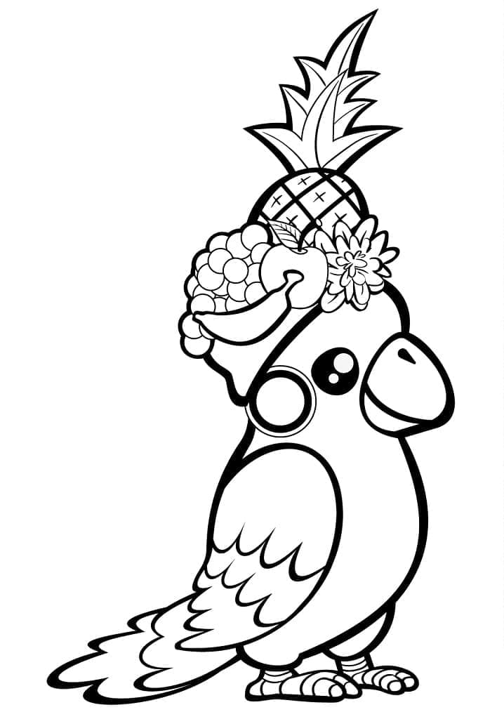 Printable Cute Parrot coloring page